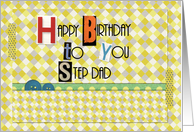 Happy Birthday Step Dad Magazine Cutouts Scrapbook Style card