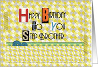 Happy Birthday Step Brother Magazine Cutouts Scrapbook Style card