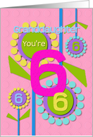 Happy Birthday Granddaughter You’re 6 Fun Colorful Flowers card