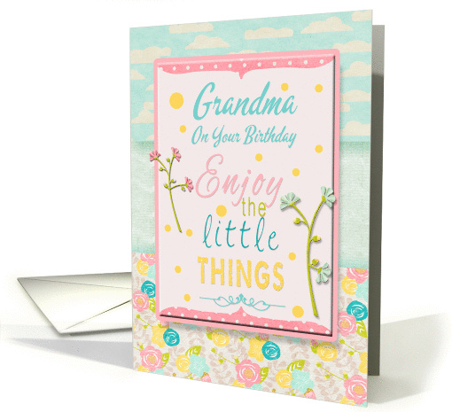 Happy Birthday Grandma Pretty Flowers and Pastels card (1318994)