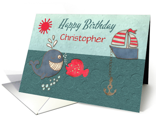 Happy Birthday Name Specific Customizable Cute Whale &... (1336726)