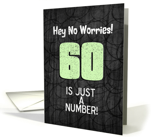 60th Birthday Funny Chalkboard Style Birthday Greetings card (1340478)