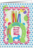 Happy Birthday to Horse Lovin’ Niece Candles on Horseshoe Colorful card