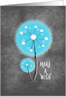 Happy Birthday Make a Wish Dandelions Chalkboard Style card