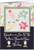 Happy Birthday Daughter-in-Law to Be Beautiful Day Flowers Pretty card