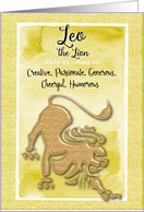 Happy Birthday Leo Zodiac Astrology Personality Traits Lion card
