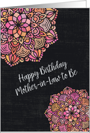 Happy Birthday to Mother-in-Law to Be Chalkboard Effect Mandalas card