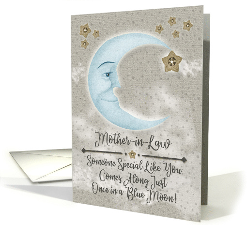 Mother in Law Birthday Blue Crescent Moon and Stars card (1471228)