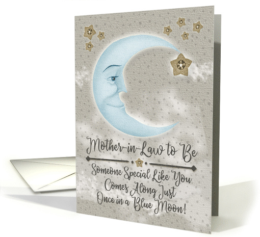 Mother in Law to Be Birthday Blue Crescent Moon and Stars card