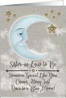 Sister in Law to Be Birthday Blue Crescent Moon and Stars card