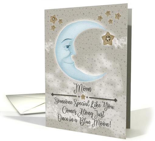Mom Birthday Blue Crescent Moon and Stars card (1471286)