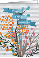 Happy Birthday Granddaughter Pretty Watercolor Effect Flowers card