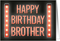 Happy Birthday to Brother Marquee Lights Vintage Sign card