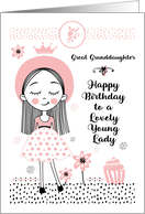 Happy Birthday to Great Granddaughter Cute Girl and Flowers card