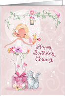 Happy Birthday to Cousin Pretty Ballerina card