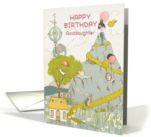 Happy Birthday to Goddaughter Party on the Mountain card (1549004)