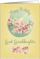 Happy Birthday to Great Granddaughter Pretty Cherry Blossoms in Bloom card