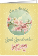 Happy Birthday to Great Grandmother Pretty Cherry Blossoms in Bloom card