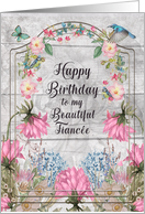 Fiancee Birthday Beautiful and Colorful Flower Garden card