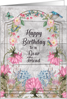 Dear Friend Birthday Beautiful and Colorful Flower Garden card