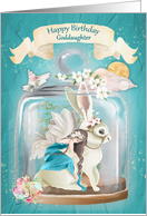 Happy Birthday to Goddaughter Fairy Rabbit Fantasy in Jar card