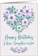 Happy Birthday to Future Daughter-in-Law Purple Floral Heart Wreath card