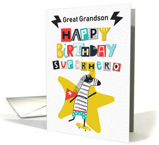 Happy Birthday Superhero to Great Grandson Comical... (1578654)