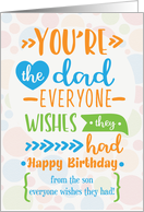 Happy Birthday to Dad from Son Humorous Word Art card