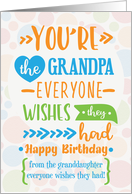 Happy Birthday to Grandpa from Granddaughter Humorous Word Art card