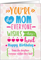 Happy Birthday to Mom from Daughter Humorous Word Art card
