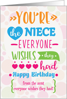 Happy Birthday to Niece from Aunt Humorous Word Art card