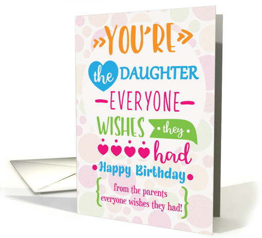 Happy Birthday to Daughter from Parents Humorous Word Art card