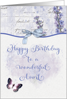 Happy Birthday to a Wonderful Aunt Pretty Lavender Butterfly card