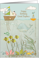 Happy Birthday to Great Nephew Cute Ocean Scene card