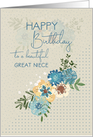 Happy Birthday to Great Niece Pretty Flowers and Polka Dots card