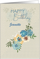 Happy Birthday Custom Name, Pretty Flowers and Polka Dots card