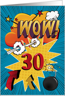 30th Birthday Greeting Bold and Colorful Comic Book Style card