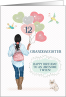 Granddaughter Tween 12th Birthday Young Arfrican American Girl card