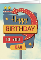 Dad Happy Birthday Retro Roadside Motel Sign card