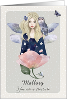 Custom Name Happy Birthday Teen Girl with Fairy Wings Magical Scene card