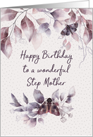 Step Mother Birthday Mystical Flowers and Moths card