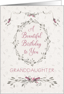 Granddaughter Birthday Delicate Pink Flowers and Wreath card