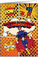 Godson 7th Birthday Superhero Comic Strip Scene card