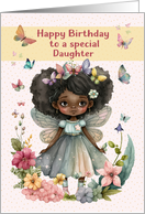 Daughter Birthday Pretty African American Little Girl Fairy card