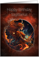 Sagittarius Birthday with Bold Woman Sagittarius Archer Zodiac Sign card
