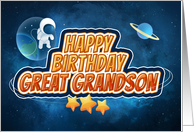 Great Grandson Birthday Astronaut and Outer Space card