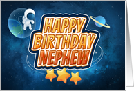 Nephew Birthday Astronaut and Outer Space card