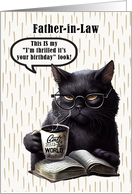 Father in Law Birthday Humorous Sarcastic Black Cat card