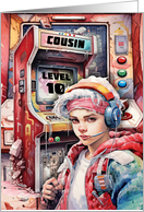 Cousin 10th Birthday Young Tween Boy Futuristic Video Game Scene card