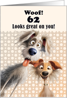 62nd Birthday For Anyone Silly Dogs Humor card